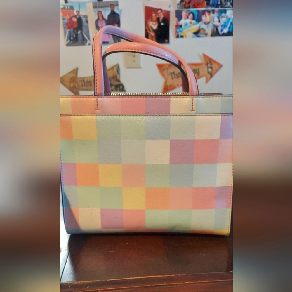 Karl Lagerfeld Crossbody Pastel Checkered Maybelle Bag - Picture 3 of 12